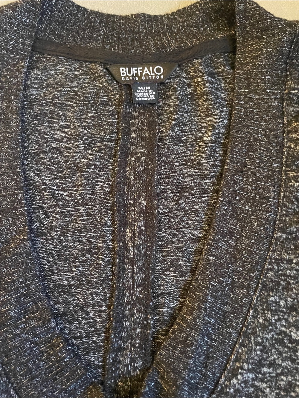 Buffalo David Bitton Charcoal Marled V-Neck Sweater - Picture 2 of 3